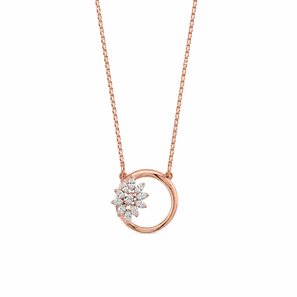 0.11 CT NATURAL DIAMOND PENDANT WITH CHAIN 9K GOLD