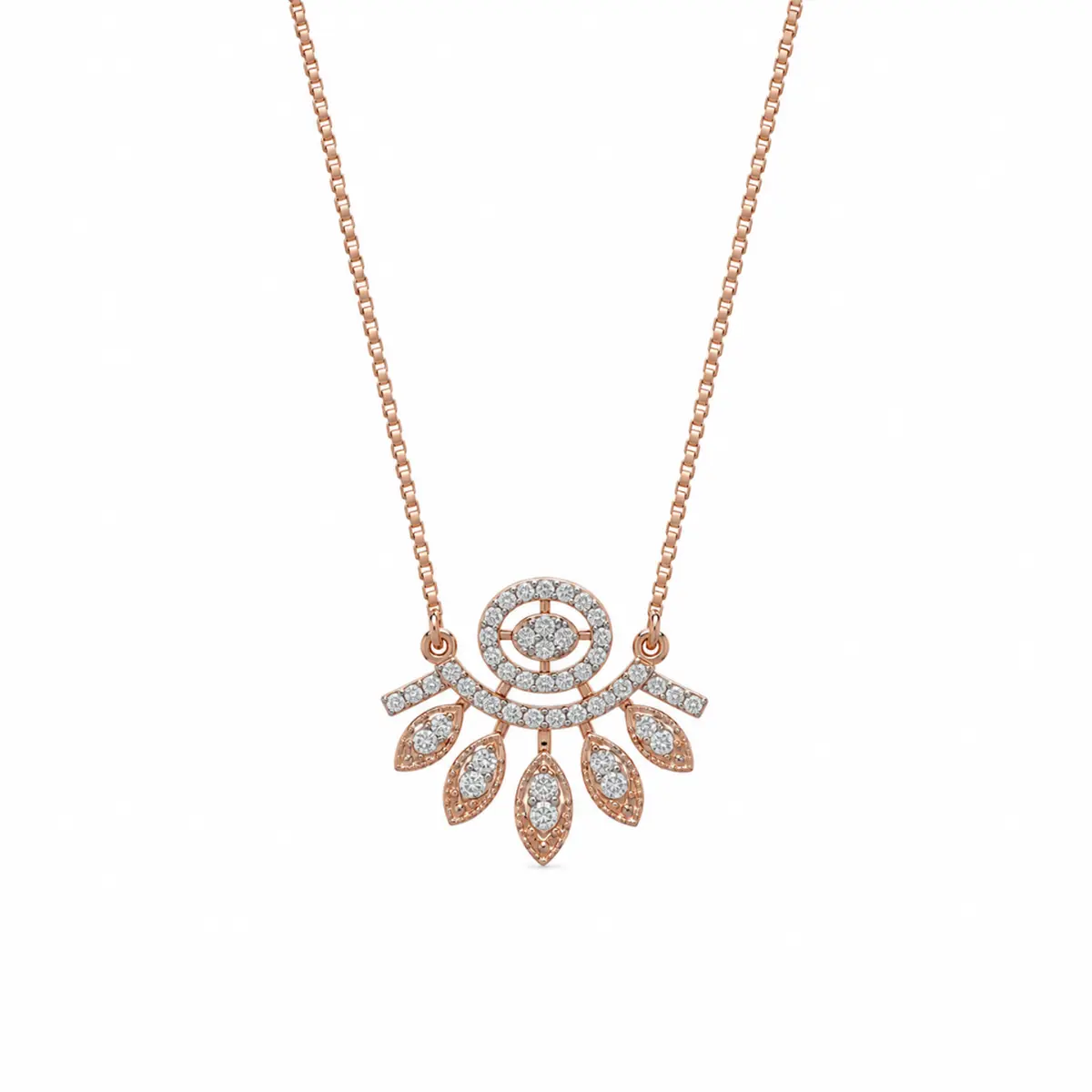 0.27 CT NATURAL DIAMOND PENDANT WITH CHAIN 9K GOLD