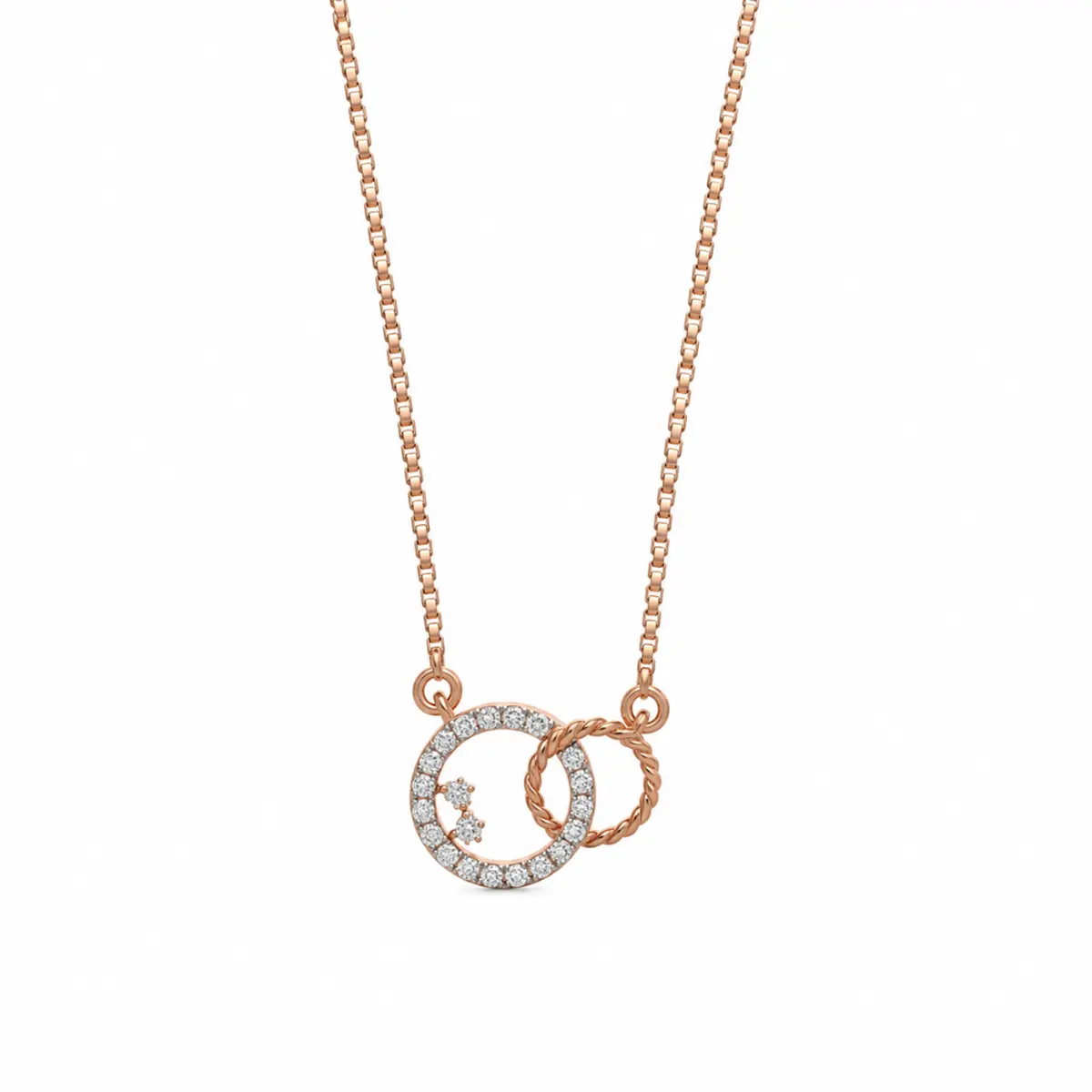 0.13 CT NATURAL DIAMOND PENDANT WITH CHAIN 9K GOLD