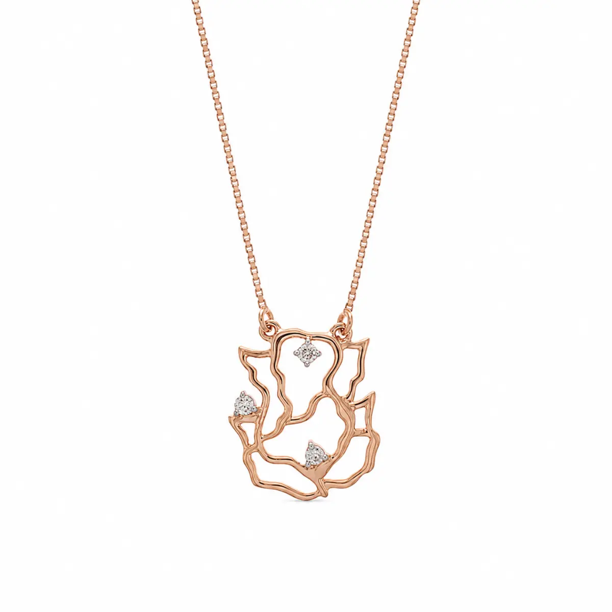0.07 CT NATURAL DIAMOND PENDANT WITH CHAIN 9K GOLD