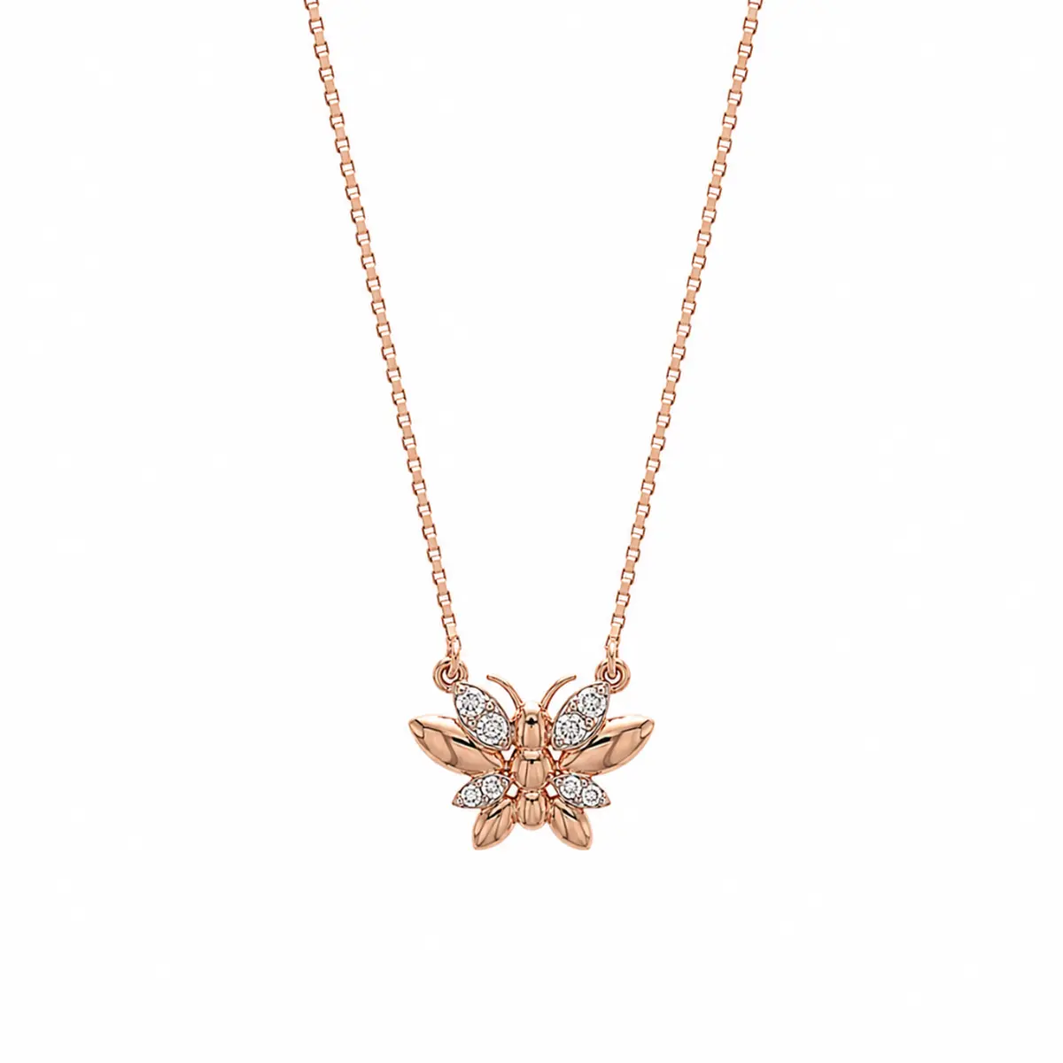 0.11 CT NATURAL DIAMOND PENDANT WITH CHAIN 9K GOLD
