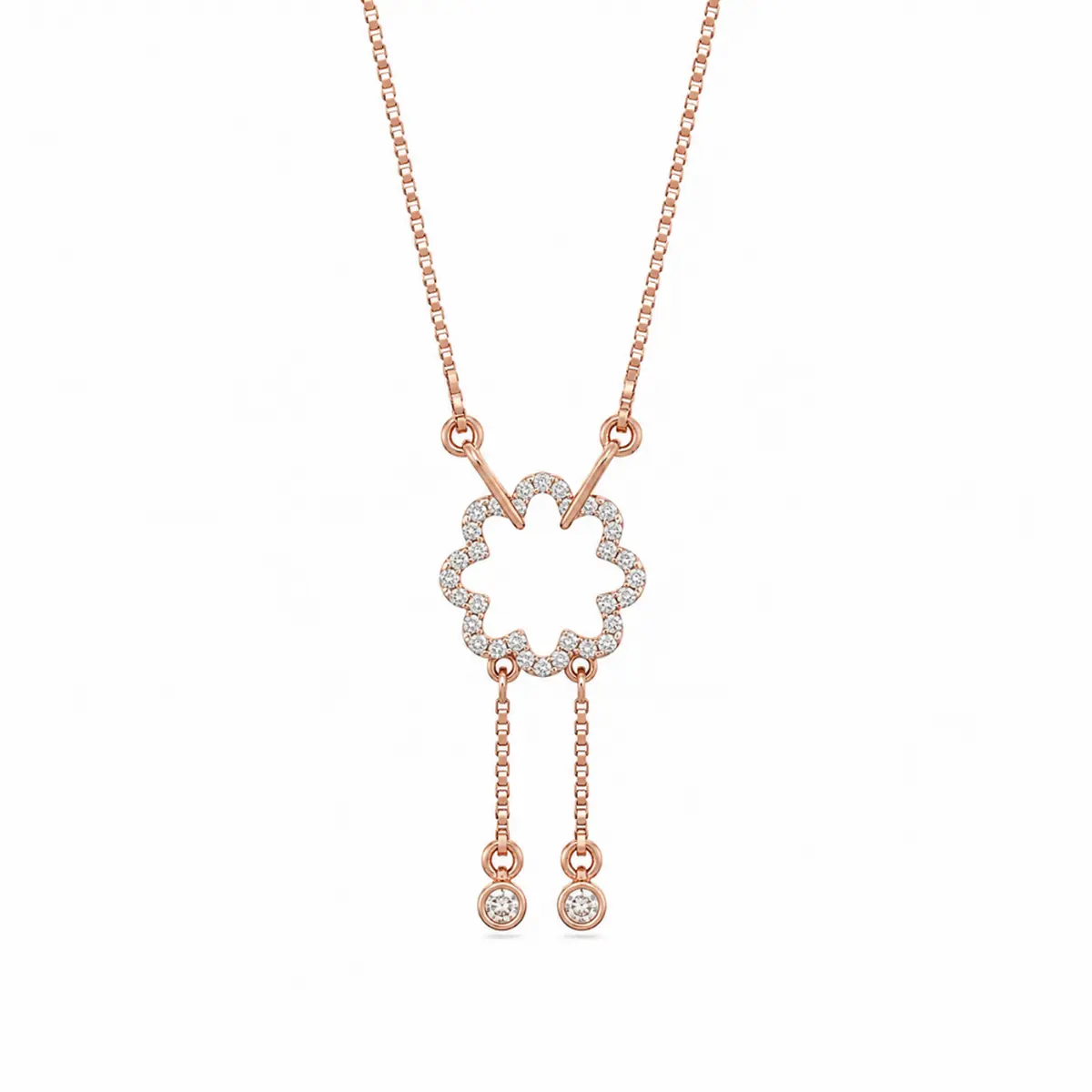 0.14 CT NATURAL DIAMOND PENDANT WITH CHAIN 9K GOLD