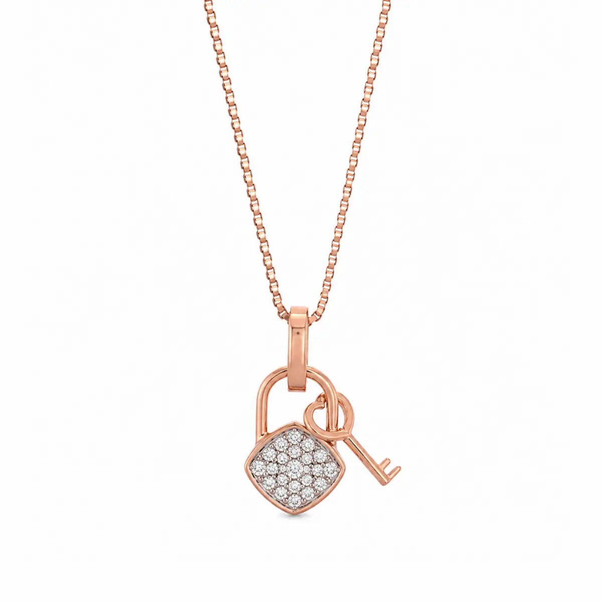 0.14 CT NATURAL DIAMOND PENDANT WITH CHAIN 9K GOLD