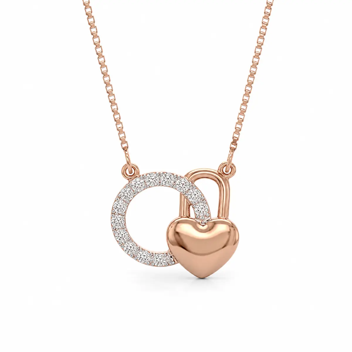 0.18 CT NATURAL DIAMOND PENDANT WITH CHAIN 9K GOLD
