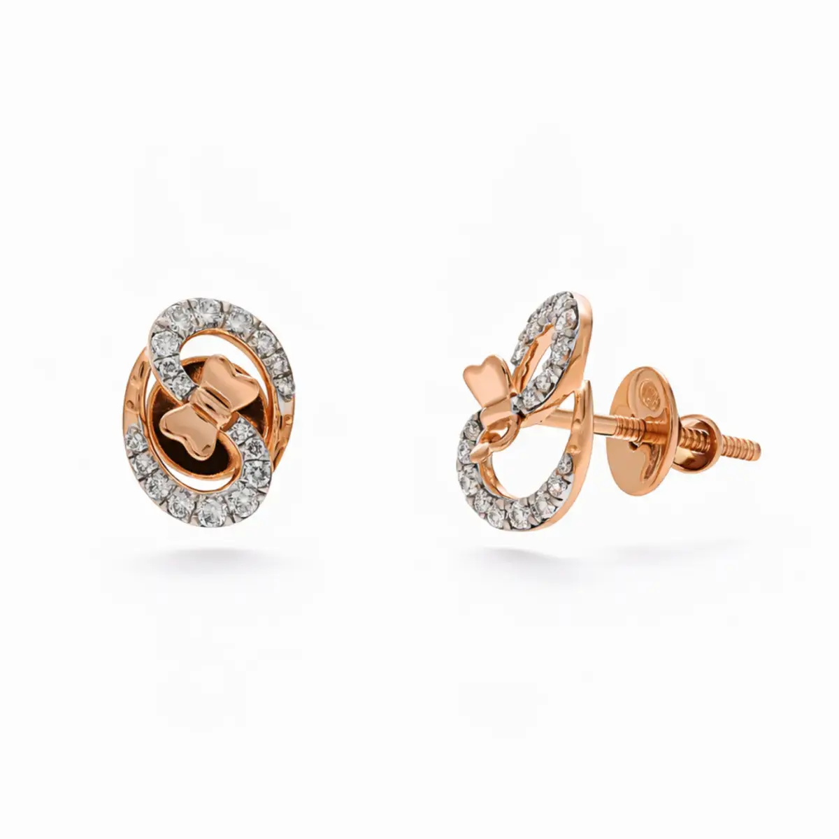 0.21 CT NATURAL DIAMOND EARRINGS 18K GOLD