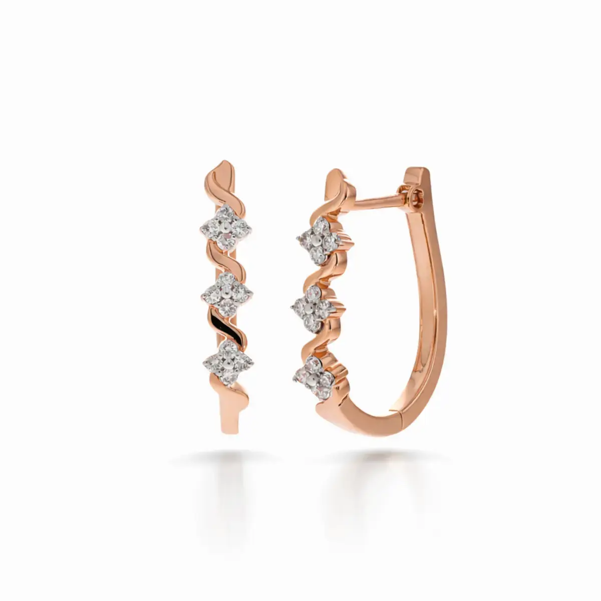 0.15 CT NATURAL DIAMOND EARRINGS 18K GOLD