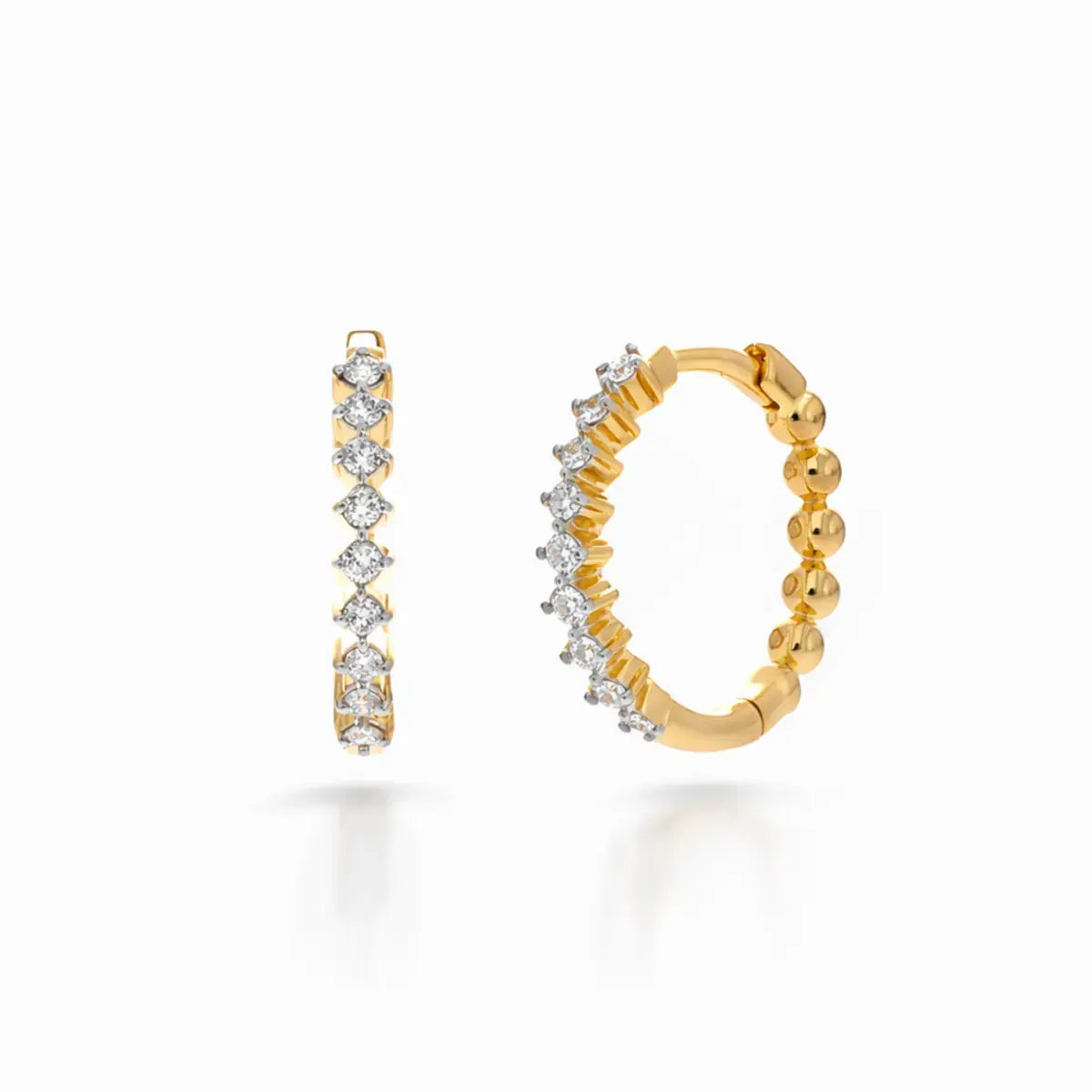 0.099 CT NATURAL DIAMOND EARRINGS 18K GOLD