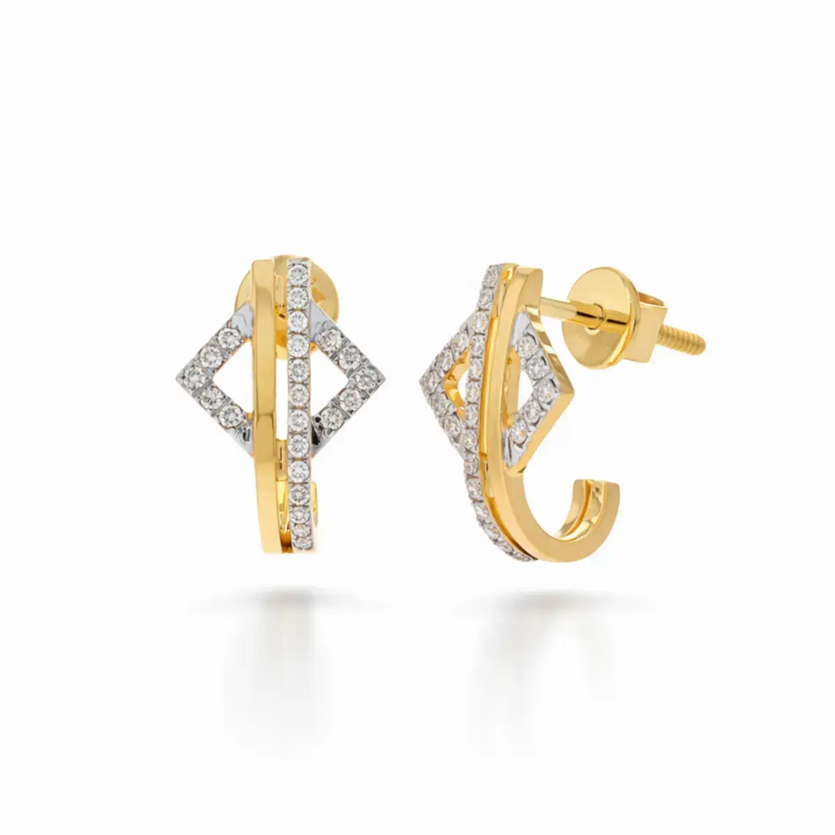 0.20 CT NATURAL DIAMOND EARRINGS 18K GOLD
