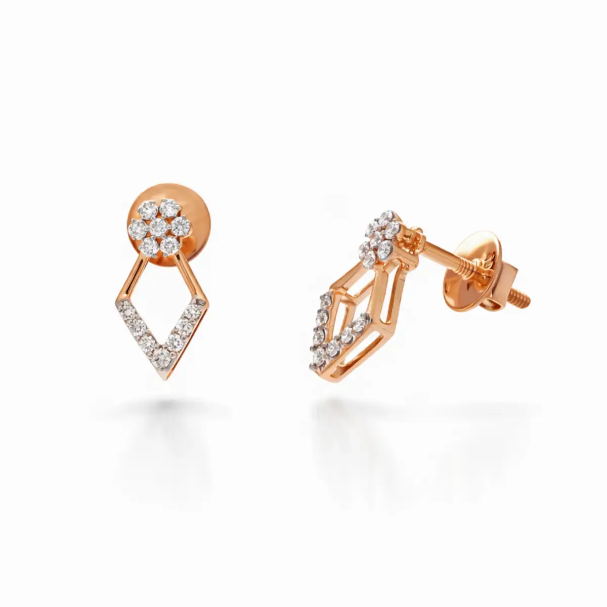 0.20 CT NATURAL DIAMOND EARRINGS 18K GOLD