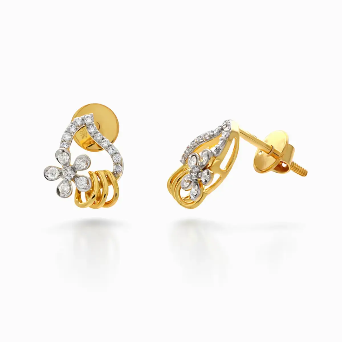 0.25 CT NATURAL DIAMOND EARRINGS 18K GOLD