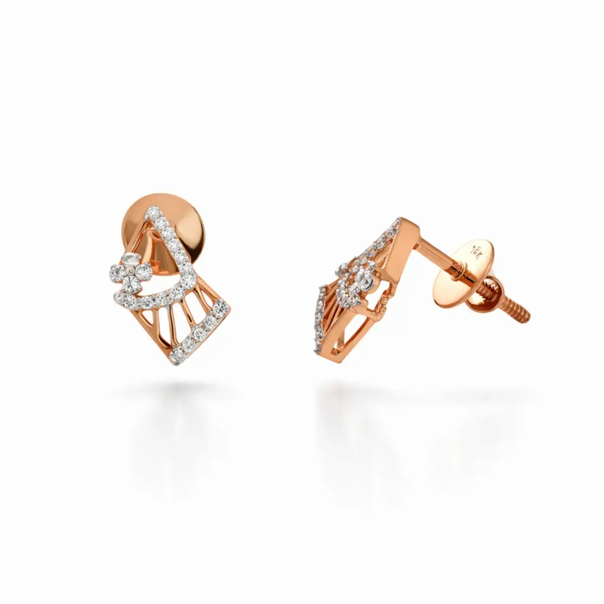 0.14 CT NATURAL DIAMOND EARRINGS 18K GOLD