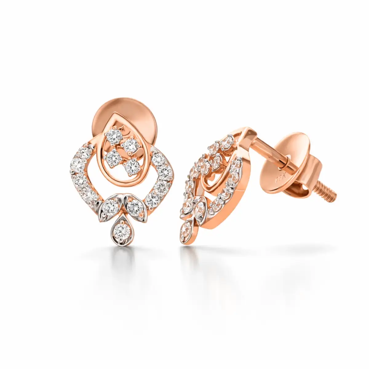 0.21 CT NATURAL DIAMOND EARRINGS 18K GOLD