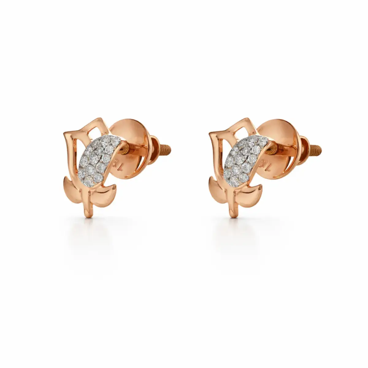 0.12 CT NATURAL DIAMOND EARRINGS 18K GOLD