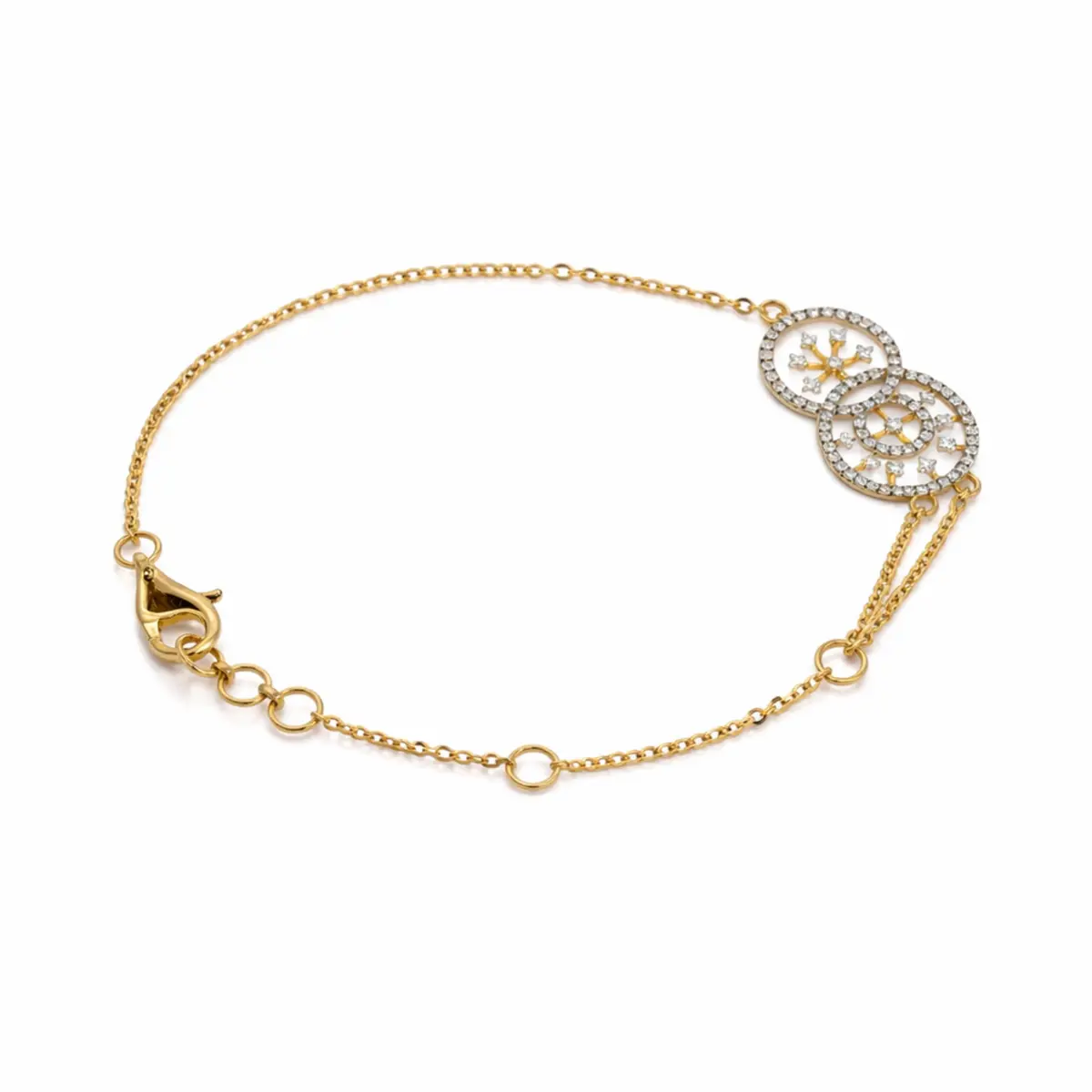 0.28 CT NATURAL DIAMOND CHAIN BRACELET 18K GOLD