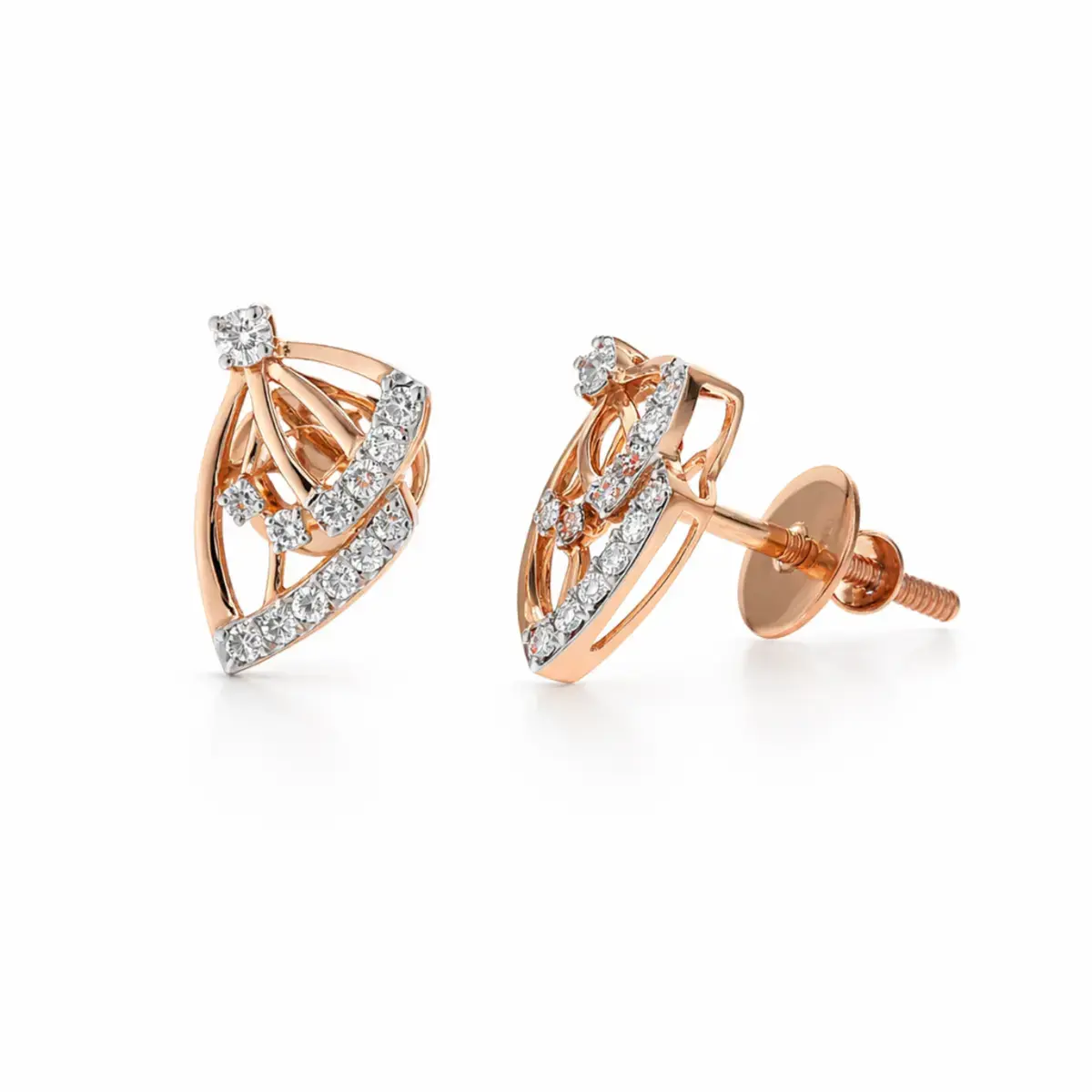 0.18 CT NATURAL DIAMOND EARRINGS 18K GOLD