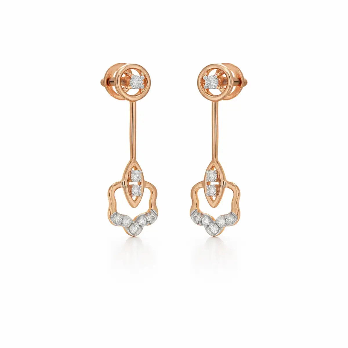 0.10 CT NATURAL DIAMOND EARRINGS 18K GOLD