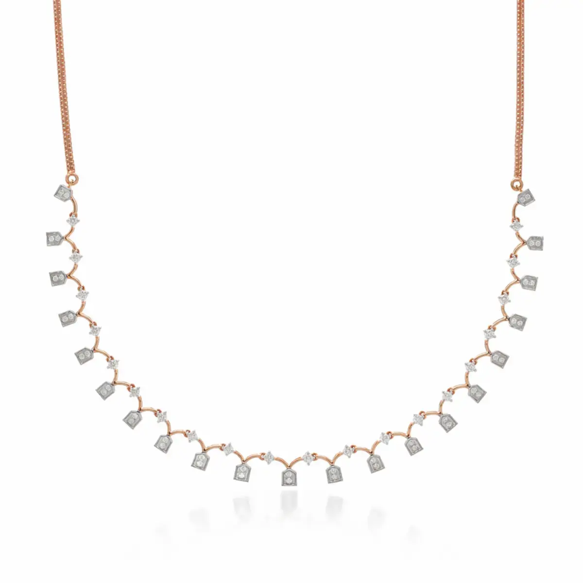 0.96 CT NATURAL DIAMOND NECKLACE 18K GOLD