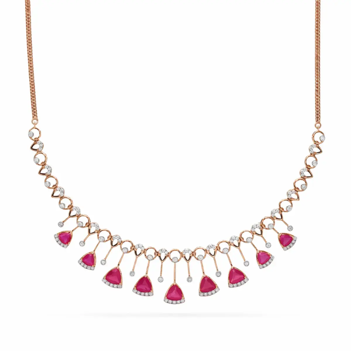 0.89 CT NATURAL DIAMOND NECKLACE 18K GOLD
