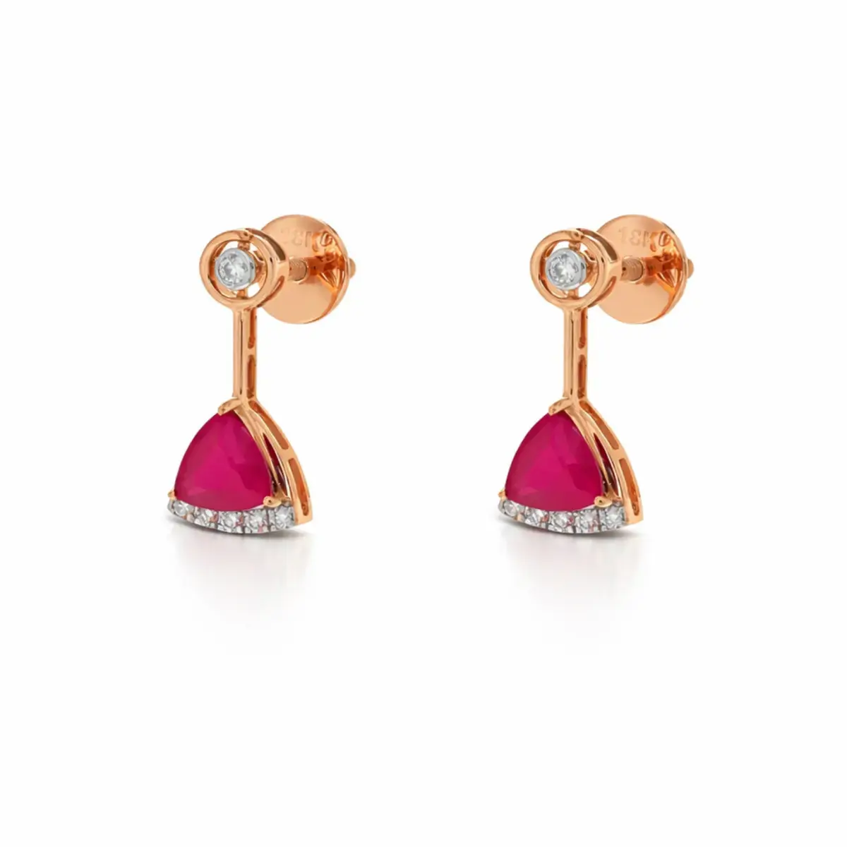 0.09 CT NATURAL DIAMOND EARRINGS 18K GOLD