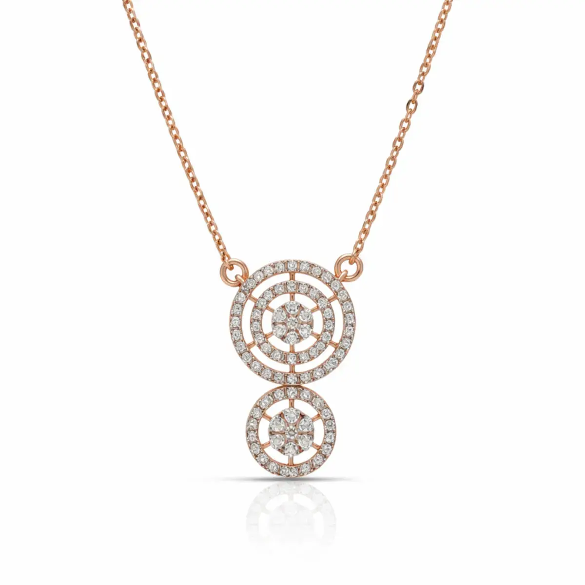 0.35 CT NATURAL DIAMOND CHARM NECKLACE 18K GOLD