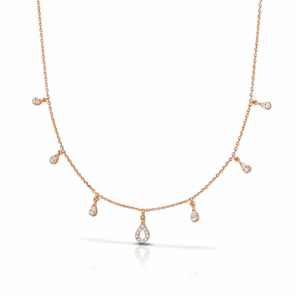 0.23 CT NATURAL DIAMOND CHARM NECKLACE 18K GOLD