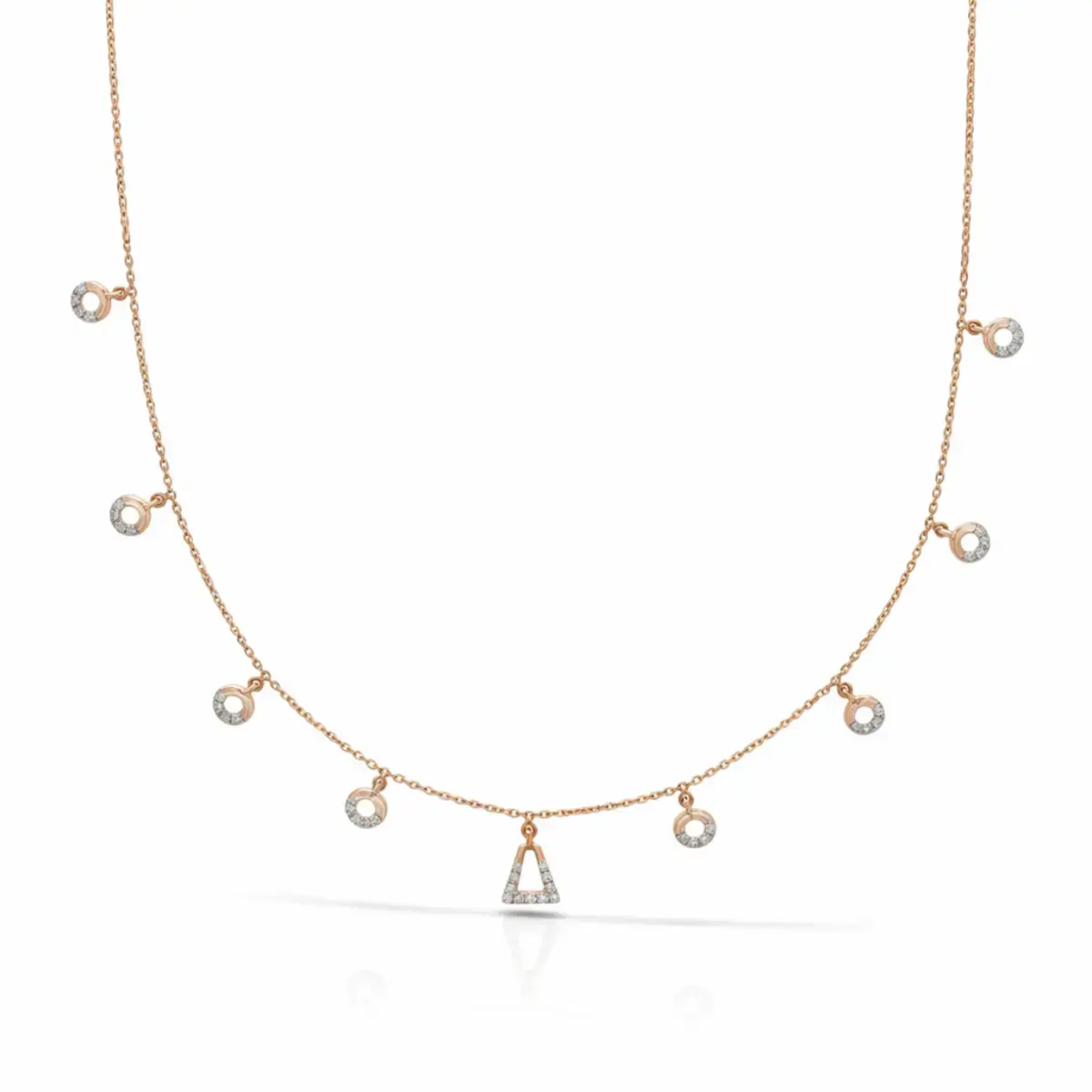 0.26 CT NATURAL DIAMOND CHARM NECKLACE 18K GOLD