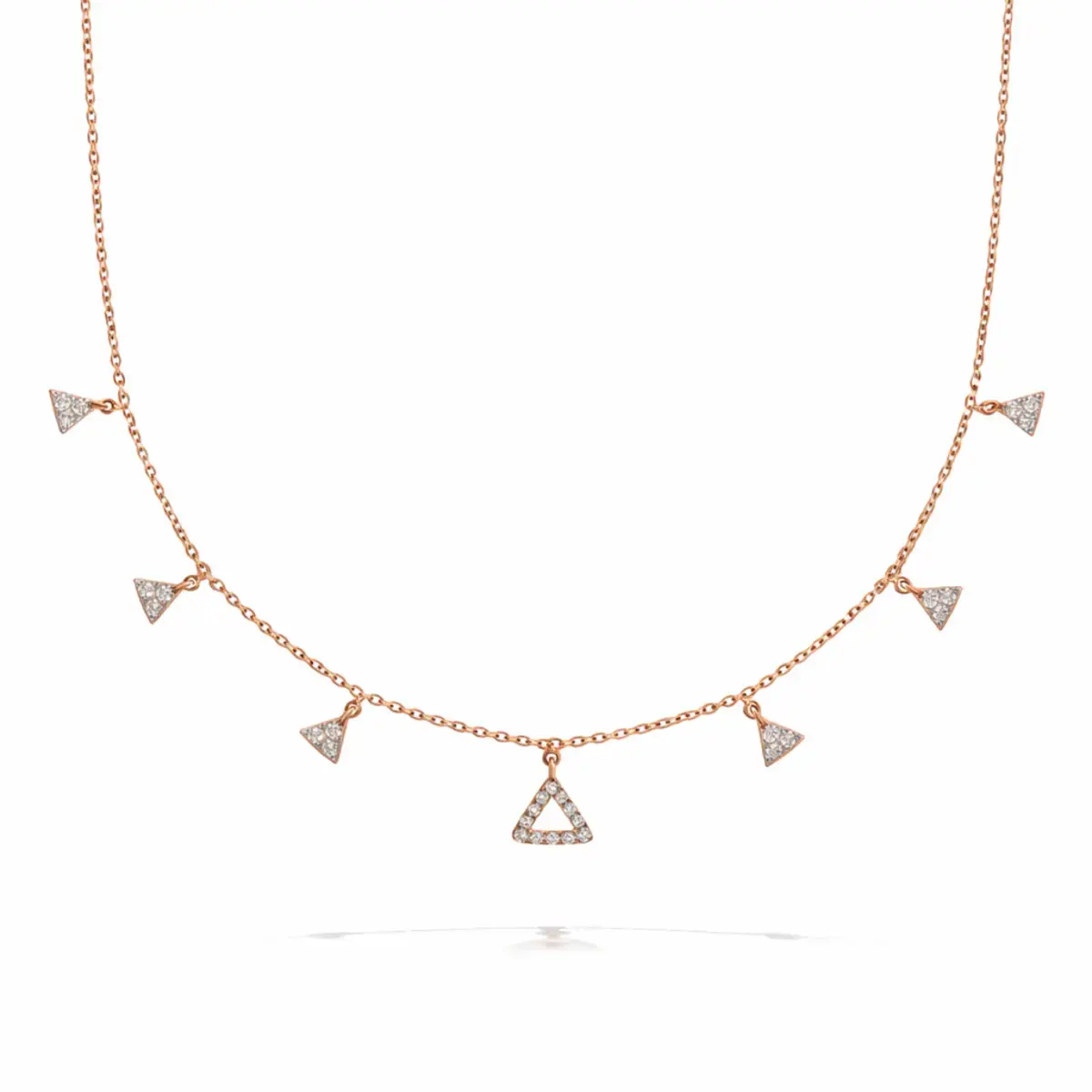 0.45 CT NATURAL DIAMOND CHARM NECKLACE 18K GOLD