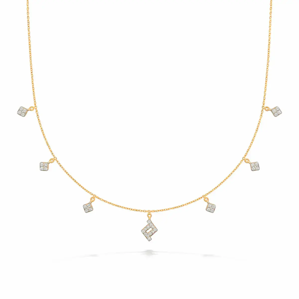 0.28 CT NATURAL DIAMOND CHARM NECKLACE 18K GOLD