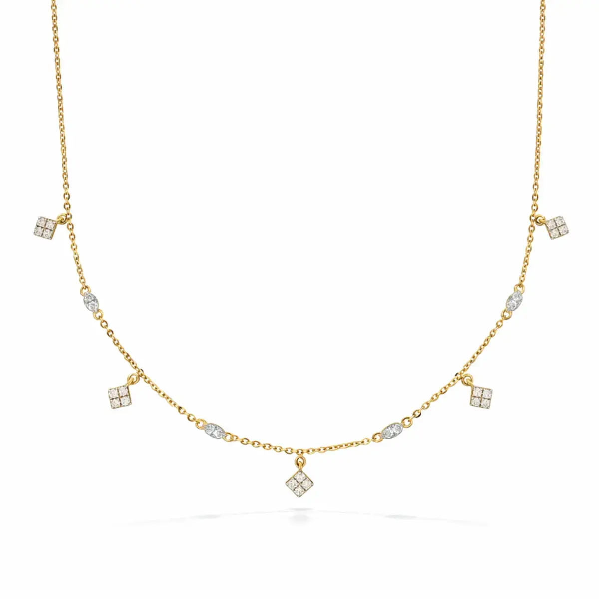 0.43 CT NATURAL DIAMOND CHARM NECKLACE 18K GOLD