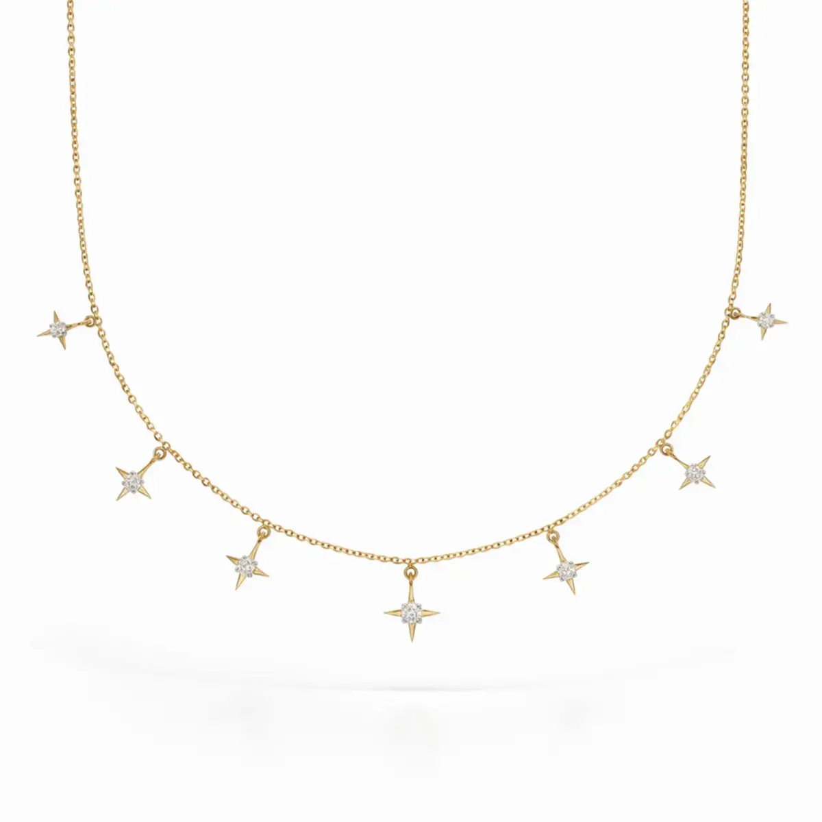 0.29 CT NATURAL DIAMOND CHARM NECKLACE 18K GOLD