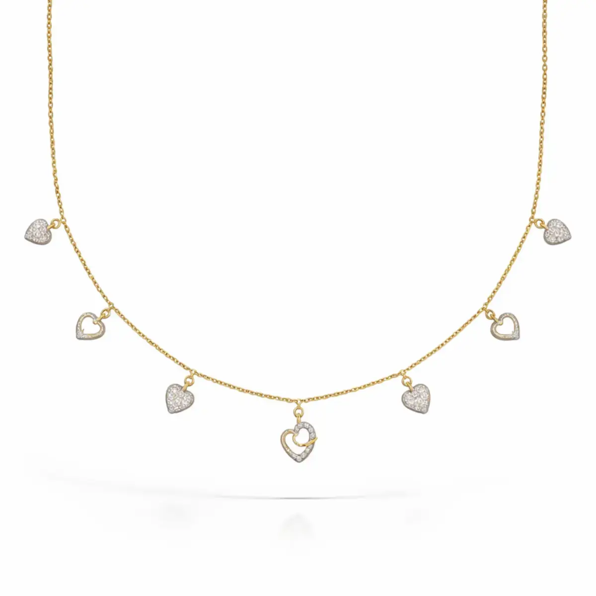 0.24 CT NATURAL DIAMOND CHARM NECKLACE 18K GOLD