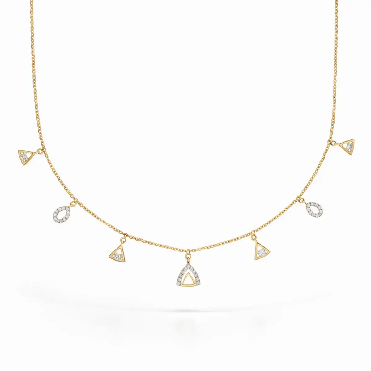 0.20 CT NATURAL DIAMOND CHARM NECKLACE 18K GOLD