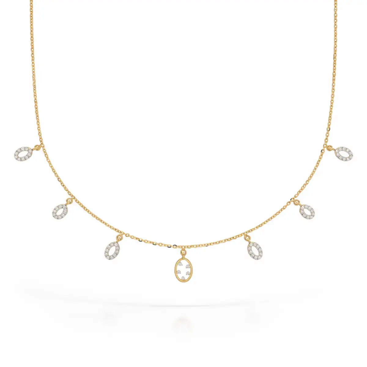 0.29 CT NATURAL DIAMOND CHARM NECKLACE 18K GOLD