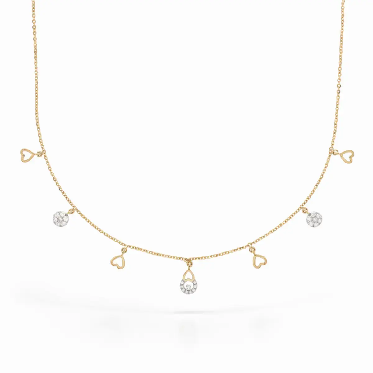 0.23 CT NATURAL DIAMOND CHARM NECKLACE 18K GOLD