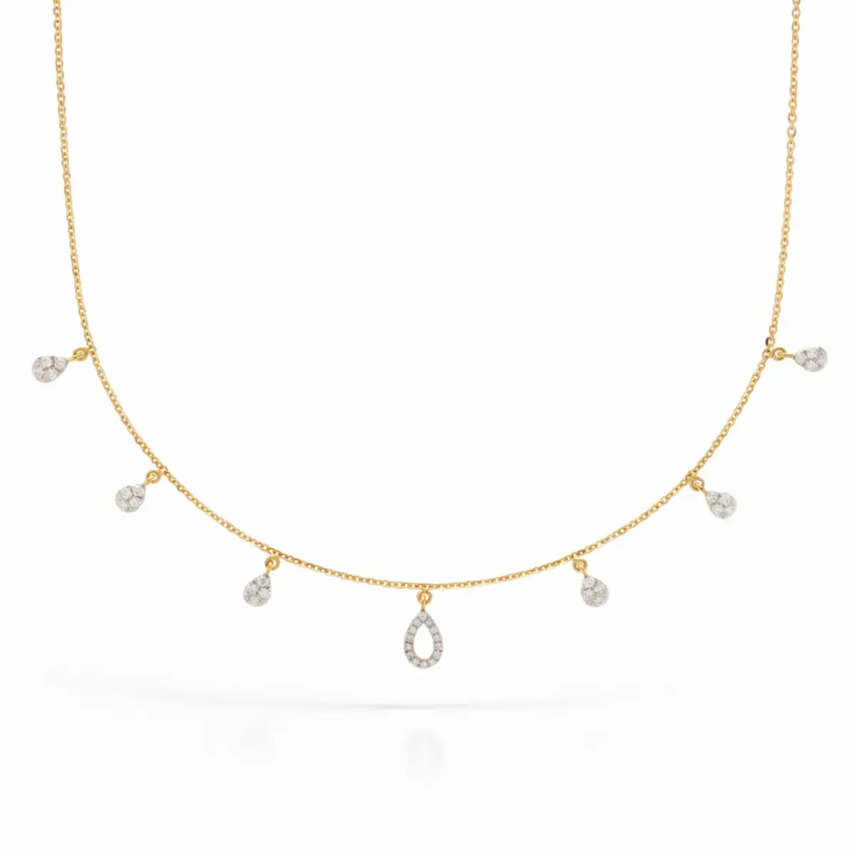 0.30 CT NATURAL DIAMOND CHARM NECKLACE 18K GOLD