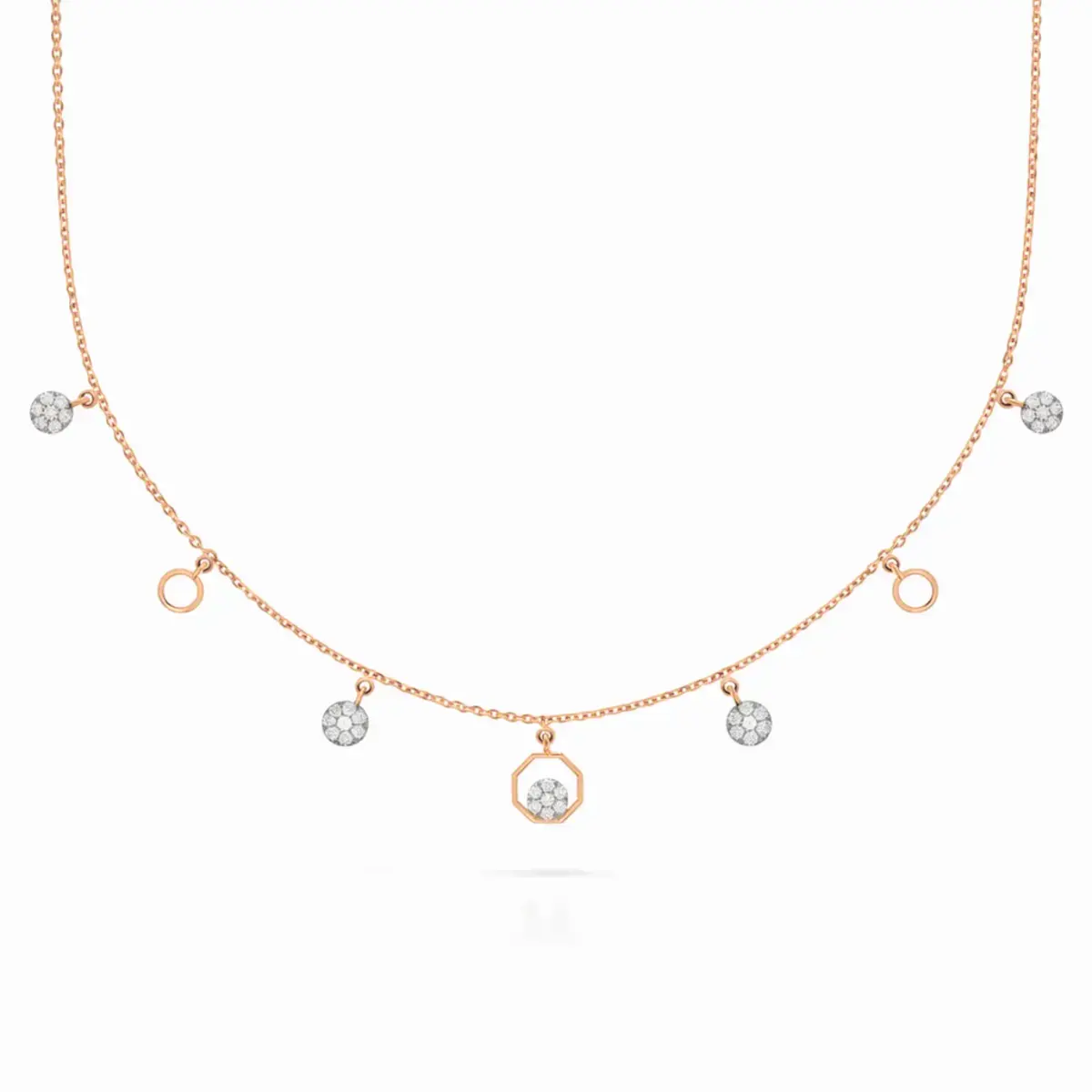0.33 CT NATURAL DIAMOND CHARM NECKLACE 18K GOLD