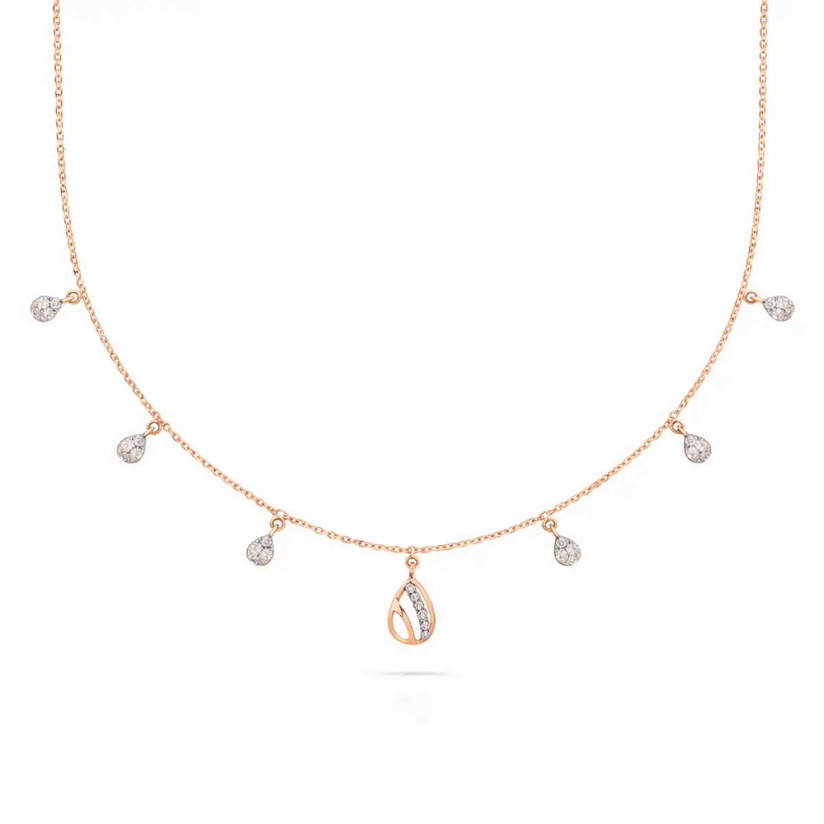 0.29 CT NATURAL DIAMOND CHARM NECKLACE 18K GOLD