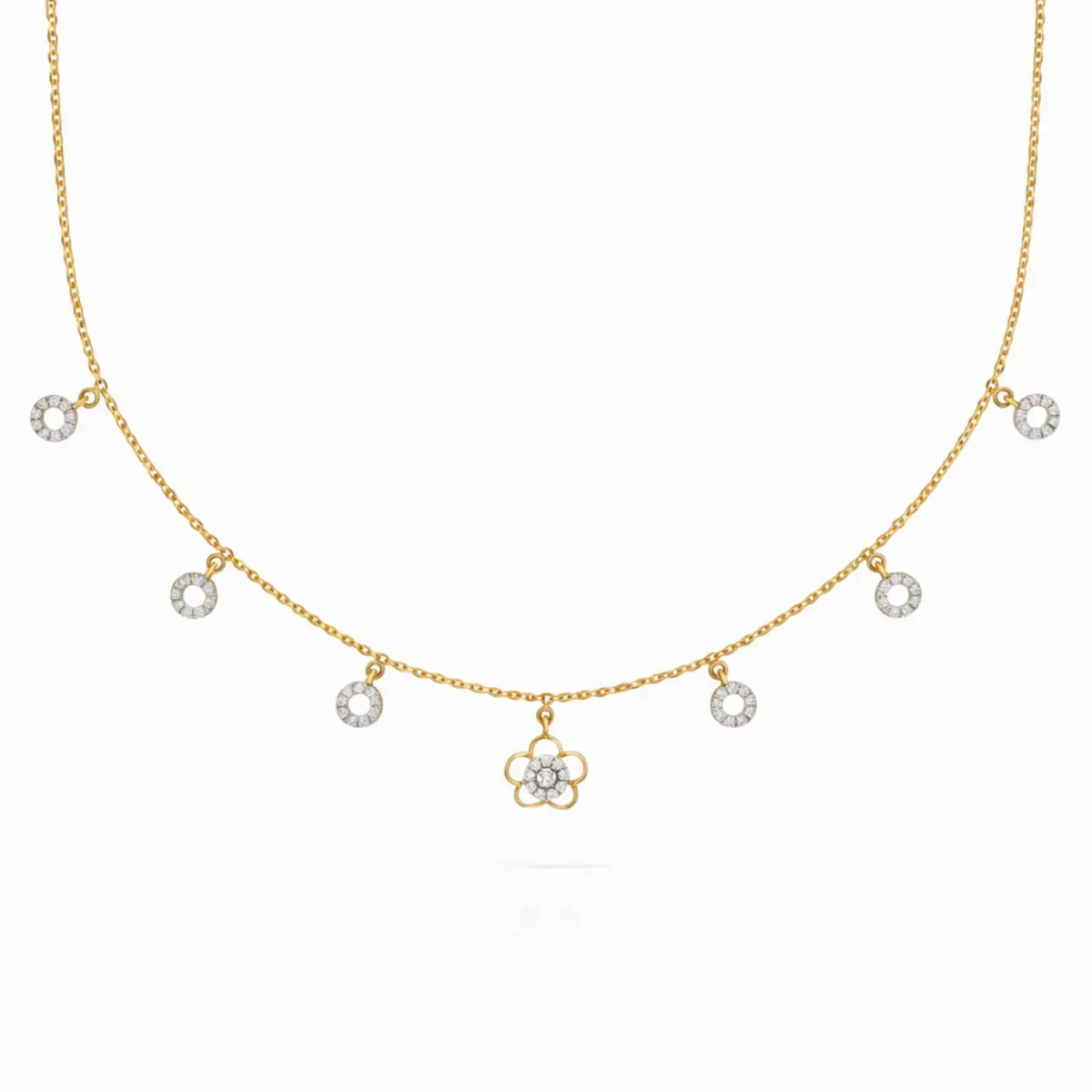 0.29 CT NATURAL DIAMOND CHARM NECKLACE 18K GOLD