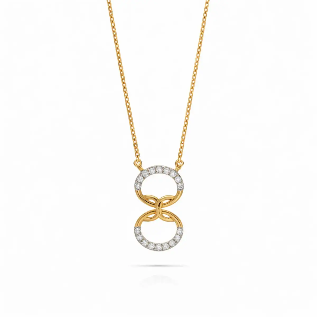 0.08 CT NATURAL DIAMOND CHARM NECKLACE 18K GOLD