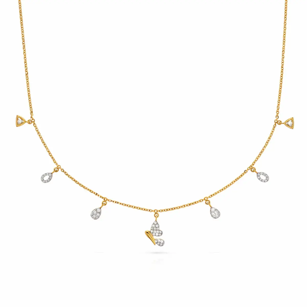 0.30 CT NATURAL DIAMOND CHARM NECKLACE 18K GOLD