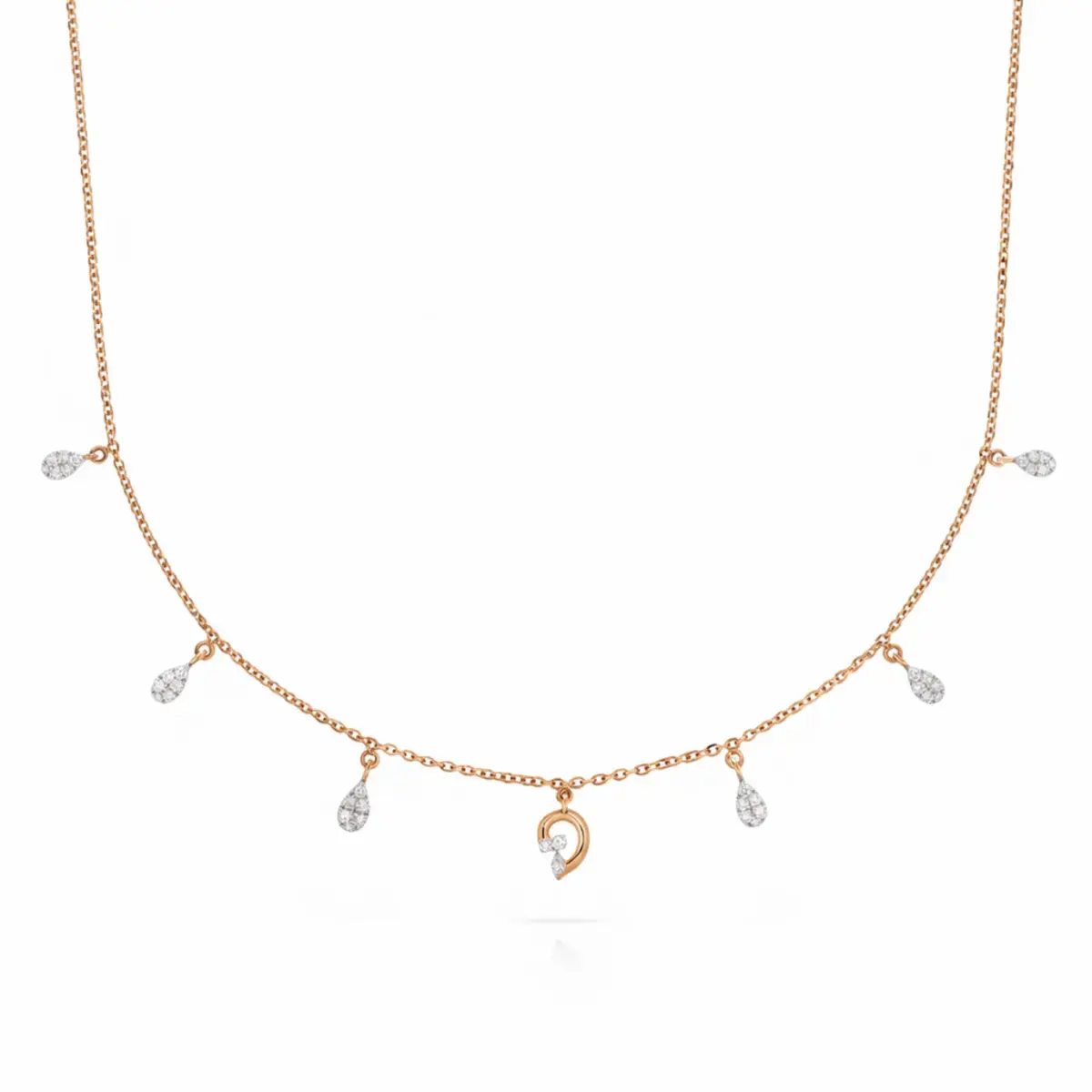 0.26 CT NATURAL DIAMOND CHARM NECKLACE 18K GOLD