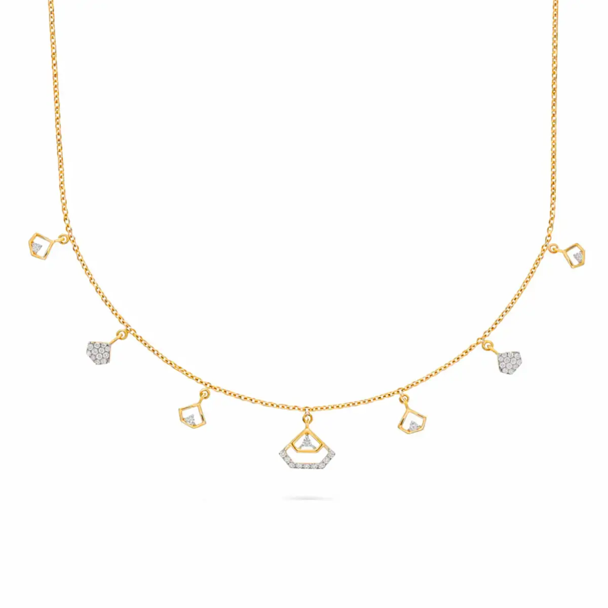0.27 CT NATURAL DIAMOND CHARM NECKLACE 18K GOLD