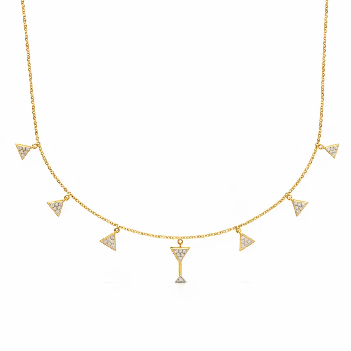 0.30 CT NATURAL DIAMOND CHARM NECKLACE 18K GOLD