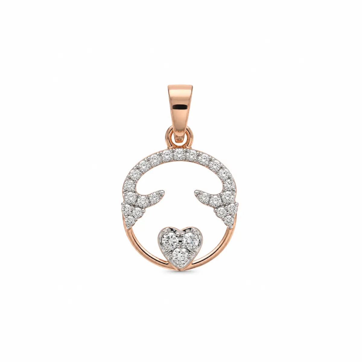 0.14 CT NATURAL DIAMOND CHARM PENDANT 9K GOLD