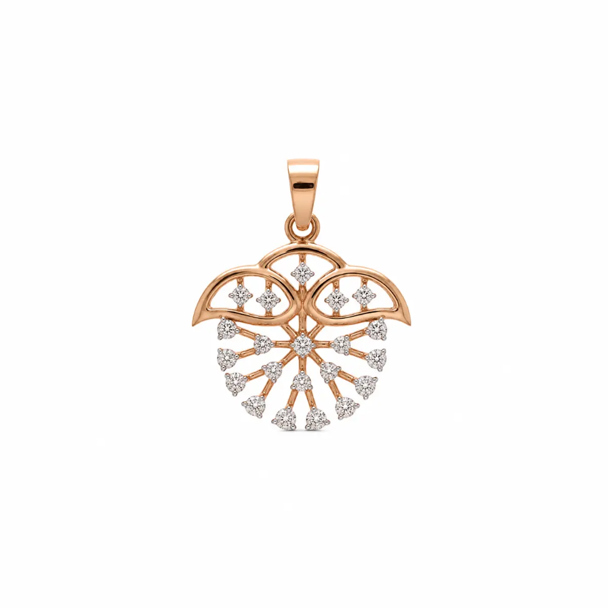 0.17 CT NATURAL DIAMOND CHARM PENDANT 9K GOLD