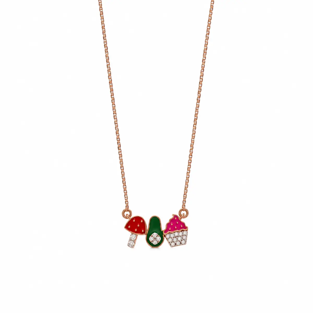 0.08 CT NATURAL DIAMOND PENDANT WITH CHAIN 9K GOLD