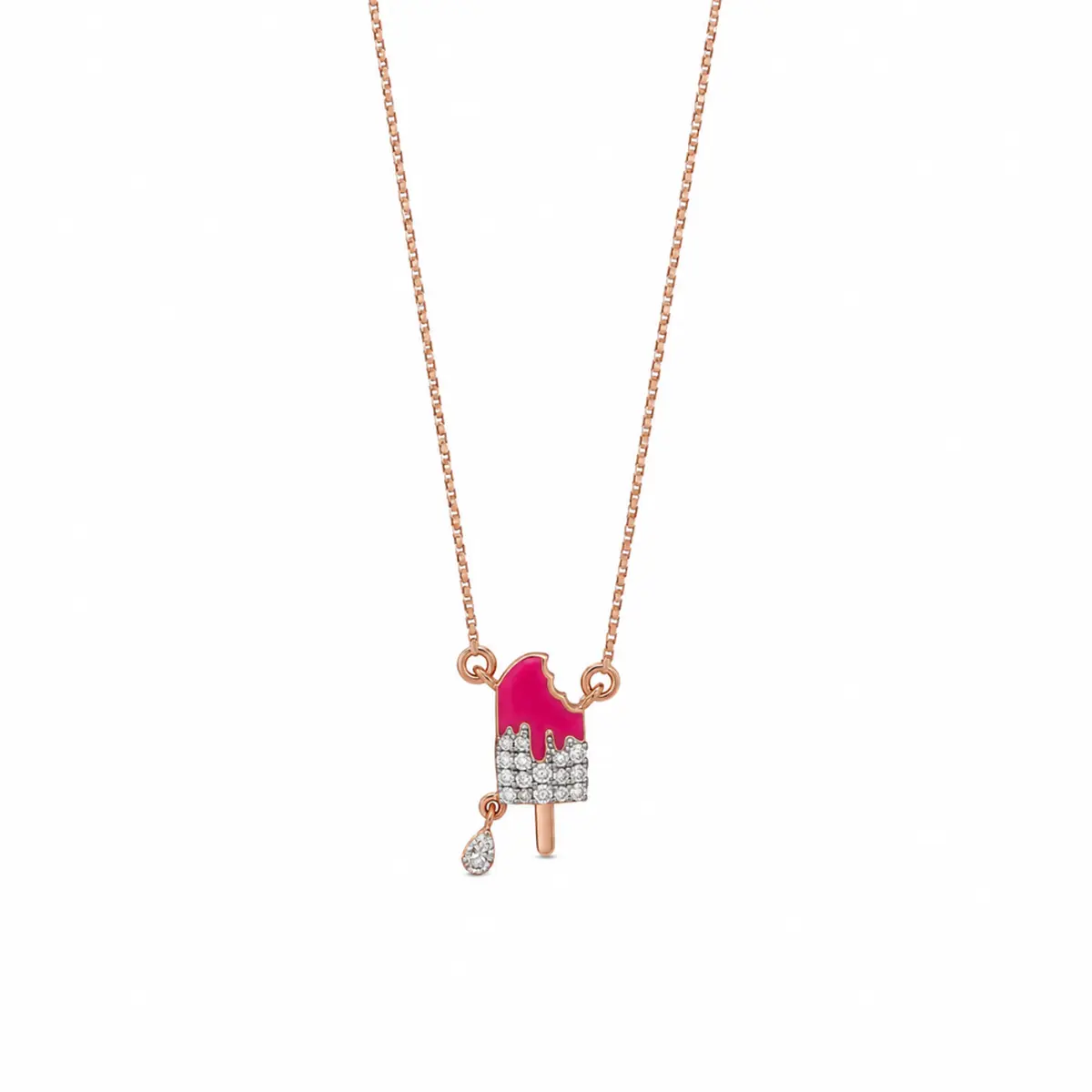 0.07 CT NATURAL DIAMOND PENDANT WITH CHAIN 9K GOLD