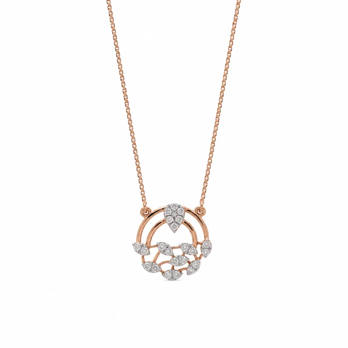 0.21 CT NATURAL DIAMOND CHARM NECKLACE 9K GOLD