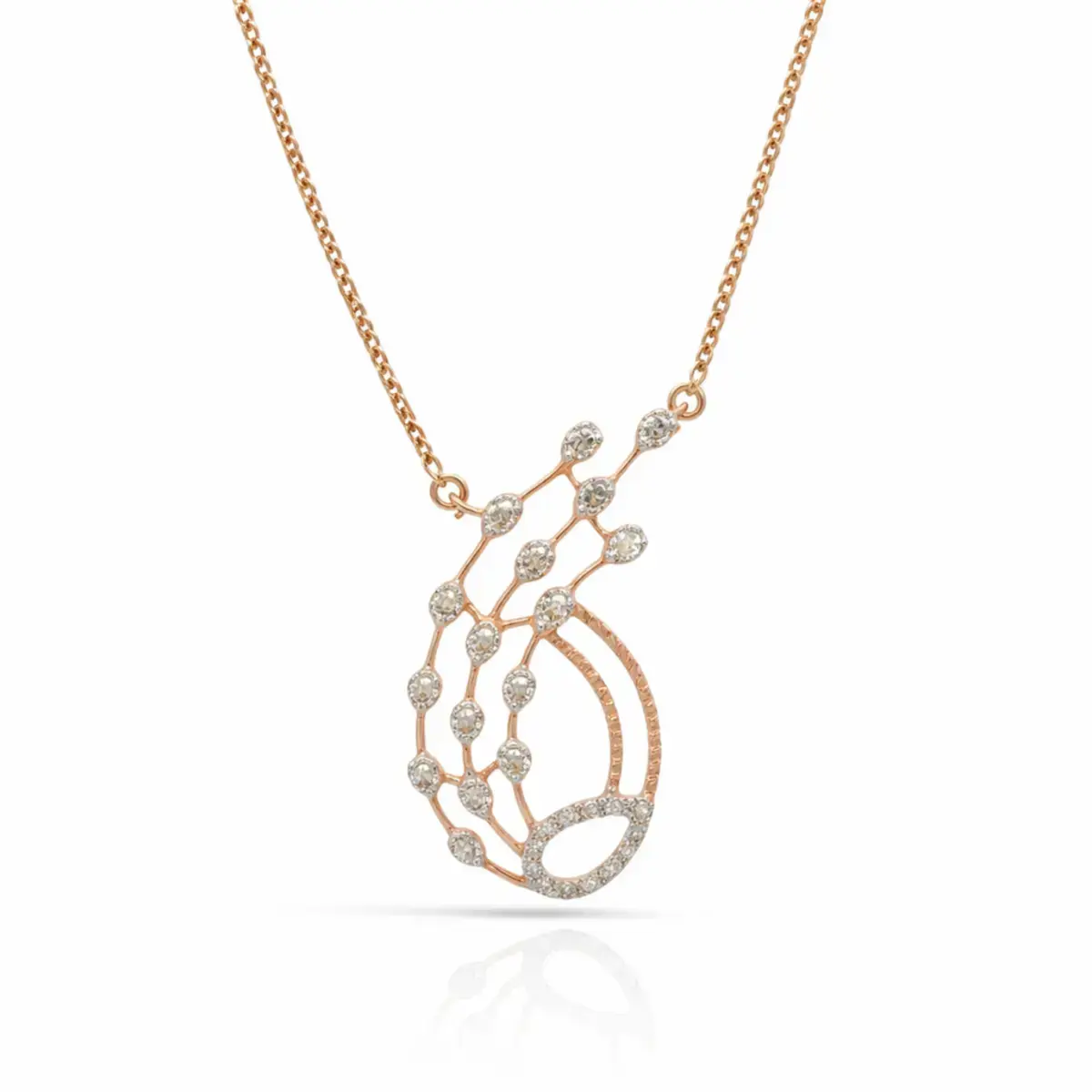 0.25 CT NATURAL DIAMOND CHARM NECKLACE 18K GOLD
