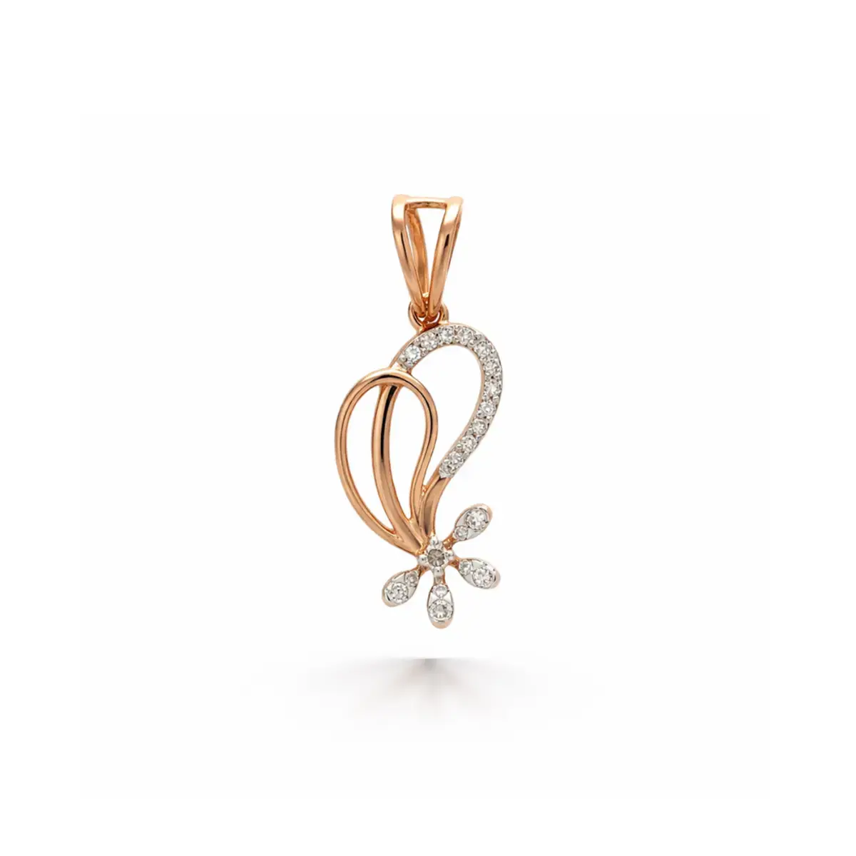 0.17 CT NATURAL DIAMOND PENDANT 18K GOLD